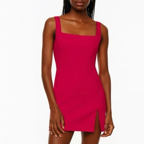 Babaton Dresses & Skirts - BABATON Aritzia Hot Pink 90’s Slit Mini Dress